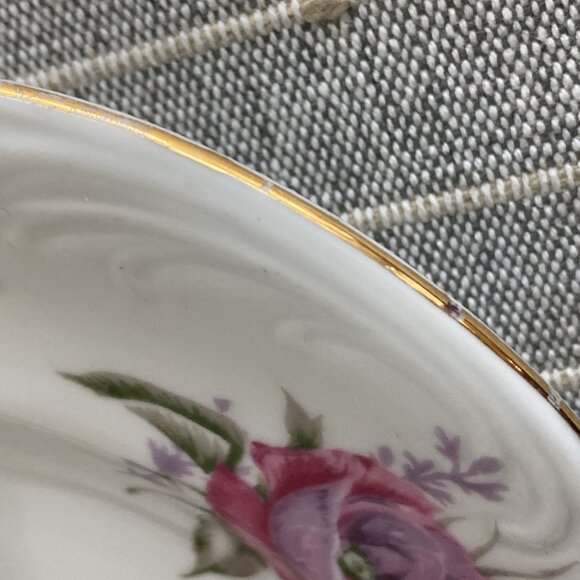 FAVOLINA Poland SERVING PLATTER Roses 13” Oval Gold Trim Cottagecore   Farm - Picture 8 of 9